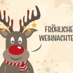 Різдвяний олень з вітанням на німецьком