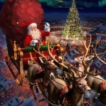 Санта Клаус з оленями