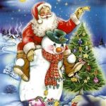 Санта Клаус з сніговиком