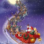 Санта Клаус летить на оленях