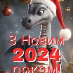 Картинка з дракончиком - з Новим роком 2024