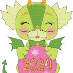Картинка з маленьким дракончиком до Нового року 2024