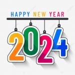 Відкритка Happy New Year 2024 з цифрами