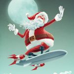 З Новим Роком - Санта на повітряному скейті