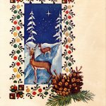 Веселих свят - новорична листівка з оленем